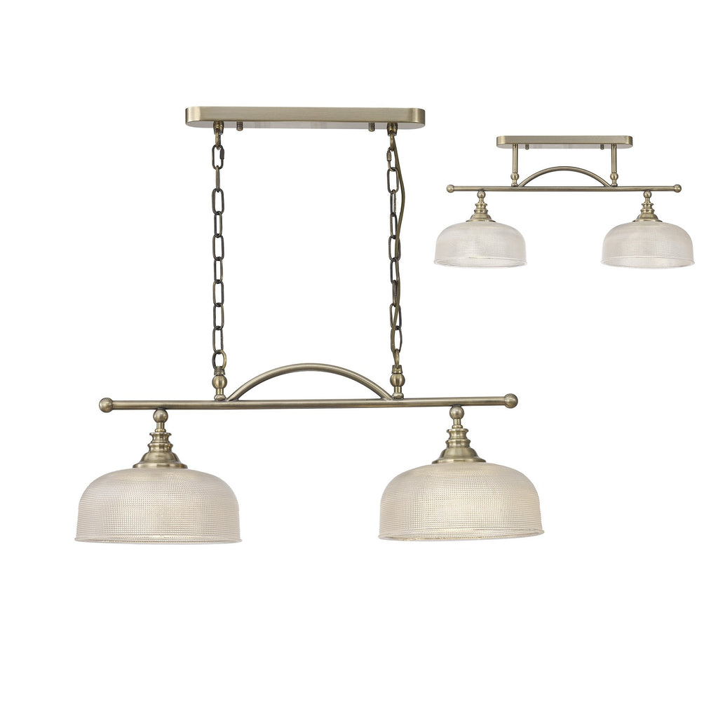 NL86159 Sakkas 2 Light Pendant/Ceiling Light Antique Brass