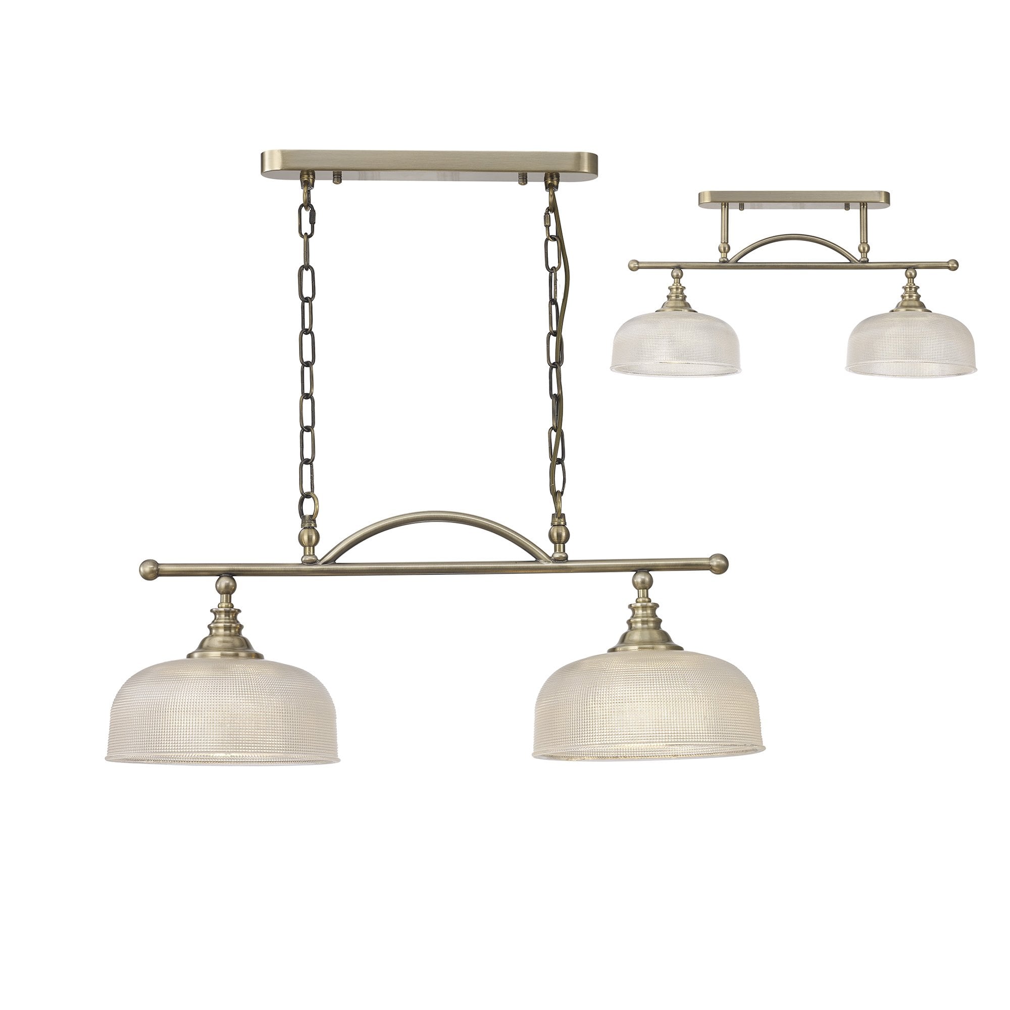 NL86159 Sakkas 2 Light Pendant/Ceiling Light Antique Brass