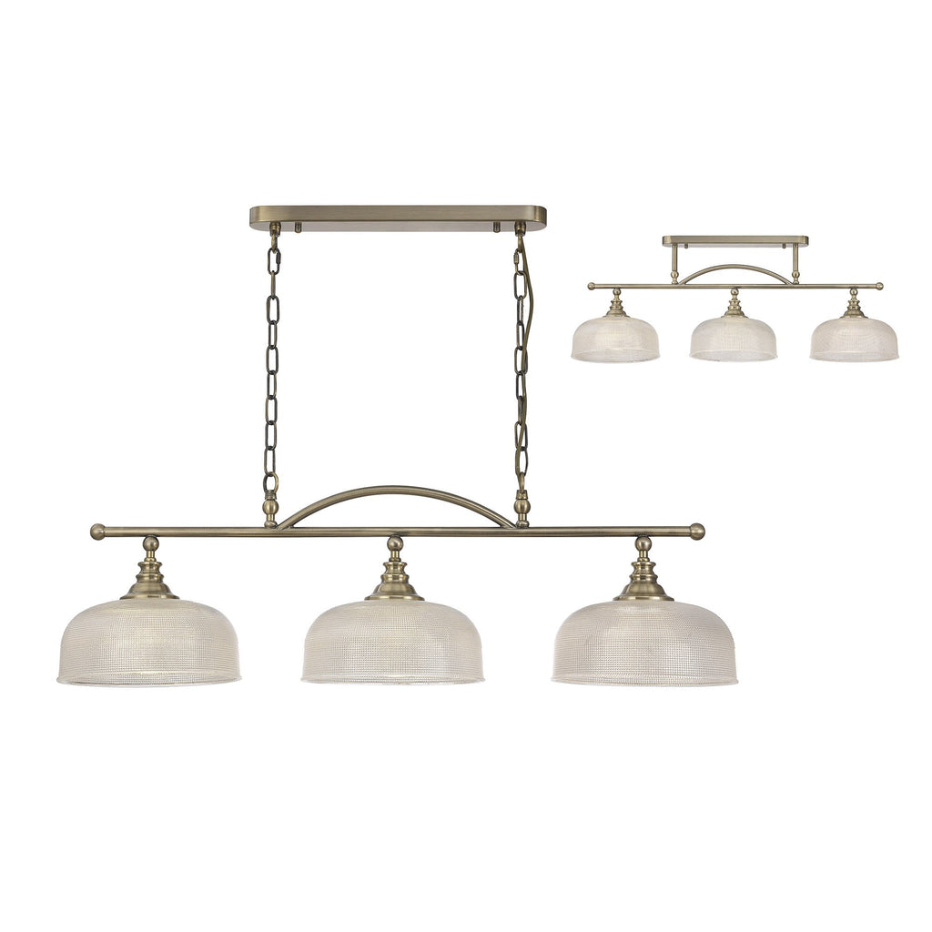 NL86169 Sakkas 3 Light Pendant/Ceiling Light Antique Brass