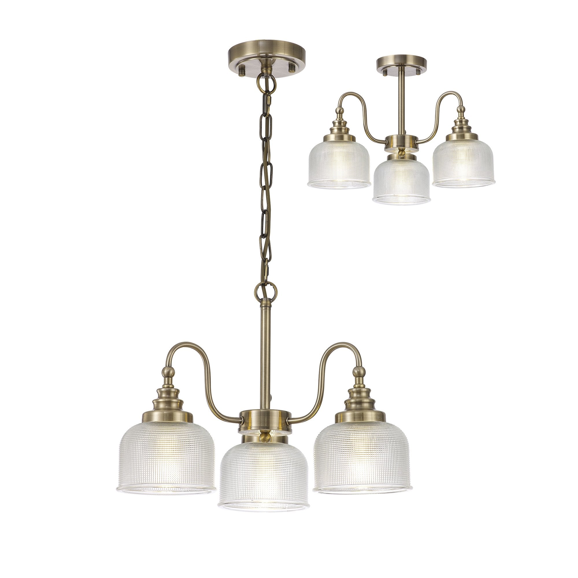 NL86179 Sakkas 3 Light Pendant/Ceiling Light Antique Brass