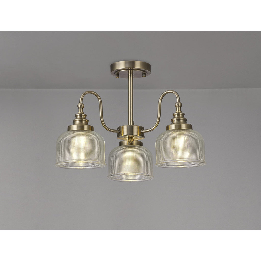 NL86179 Sakkas 3 Light Pendant/Ceiling Light Antique Brass