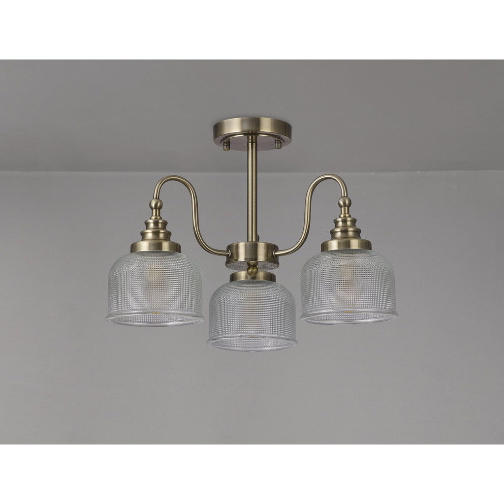 NL86179 Sakkas 3 Light Pendant/Ceiling Light Antique Brass