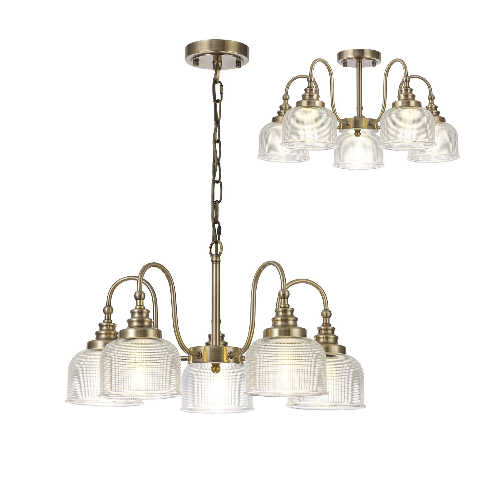 NL86189 Sakkas 5 Light Pendant/Ceiling Light Antique Brass