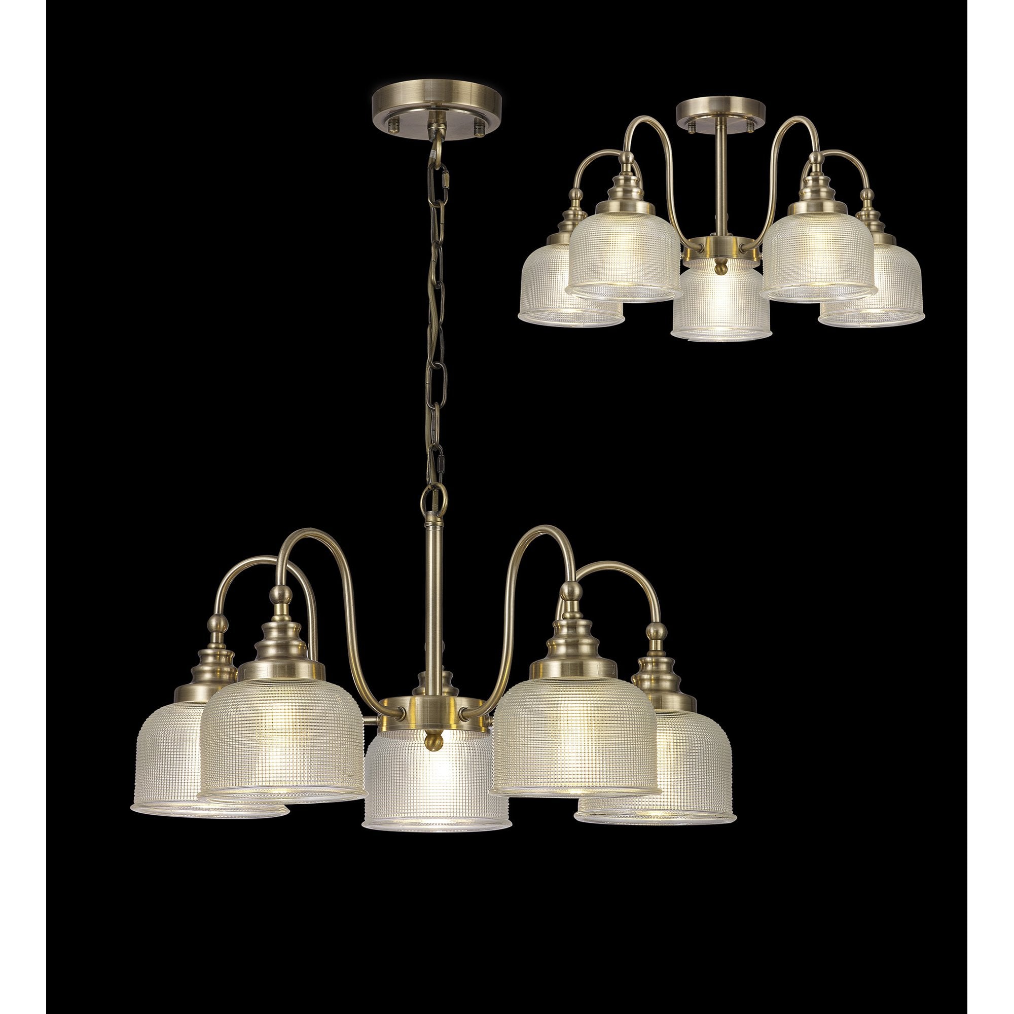 NL86189 Sakkas 5 Light Pendant/Ceiling Light Antique Brass
