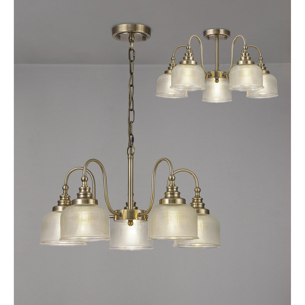 NL86189 Sakkas 5 Light Pendant/Ceiling Light Antique Brass