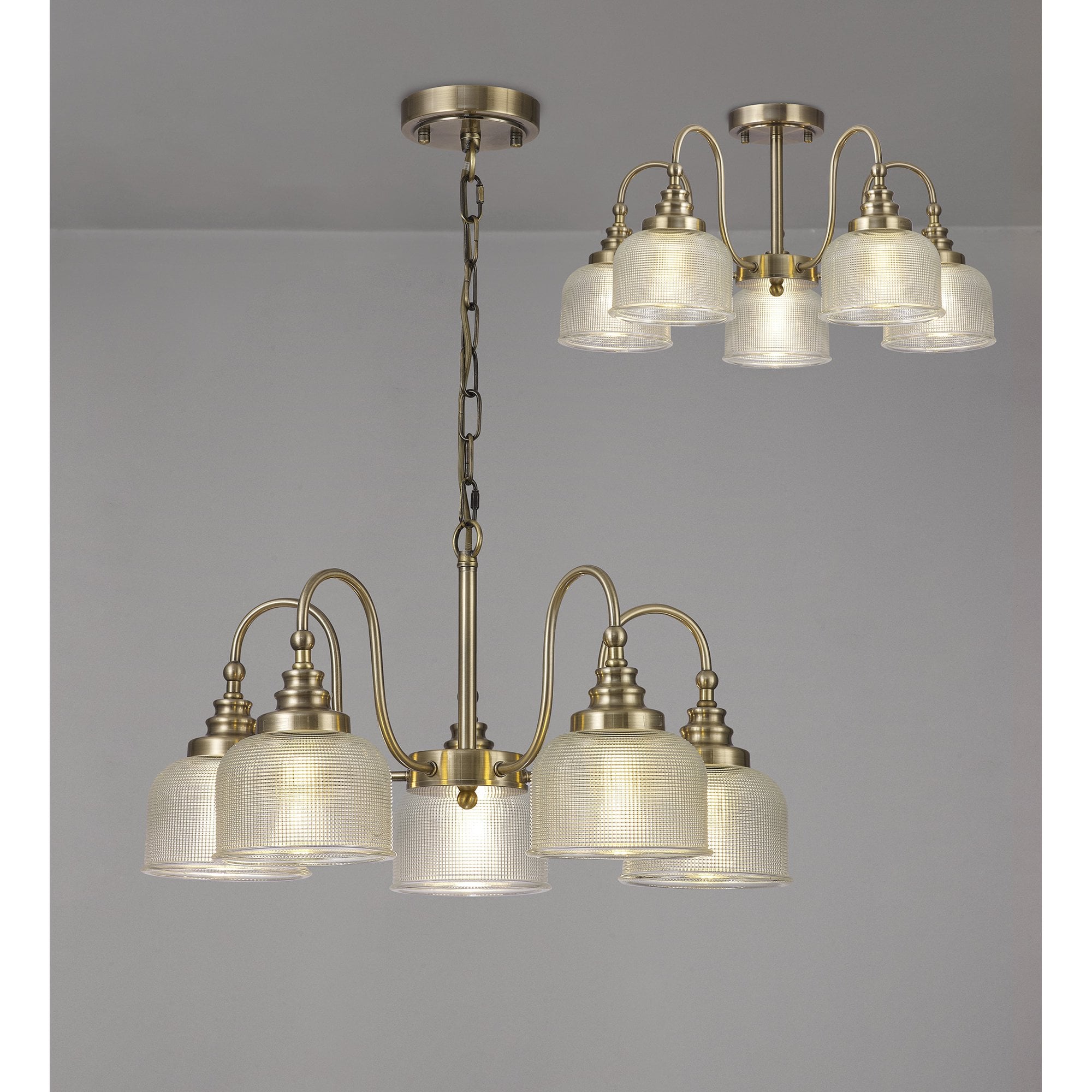 NL86189 Sakkas 5 Light Pendant/Ceiling Light Antique Brass