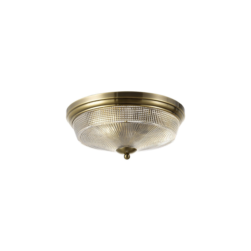 NL86209 Sakkas 2 Light Flush Ceiling Light Antique Brass