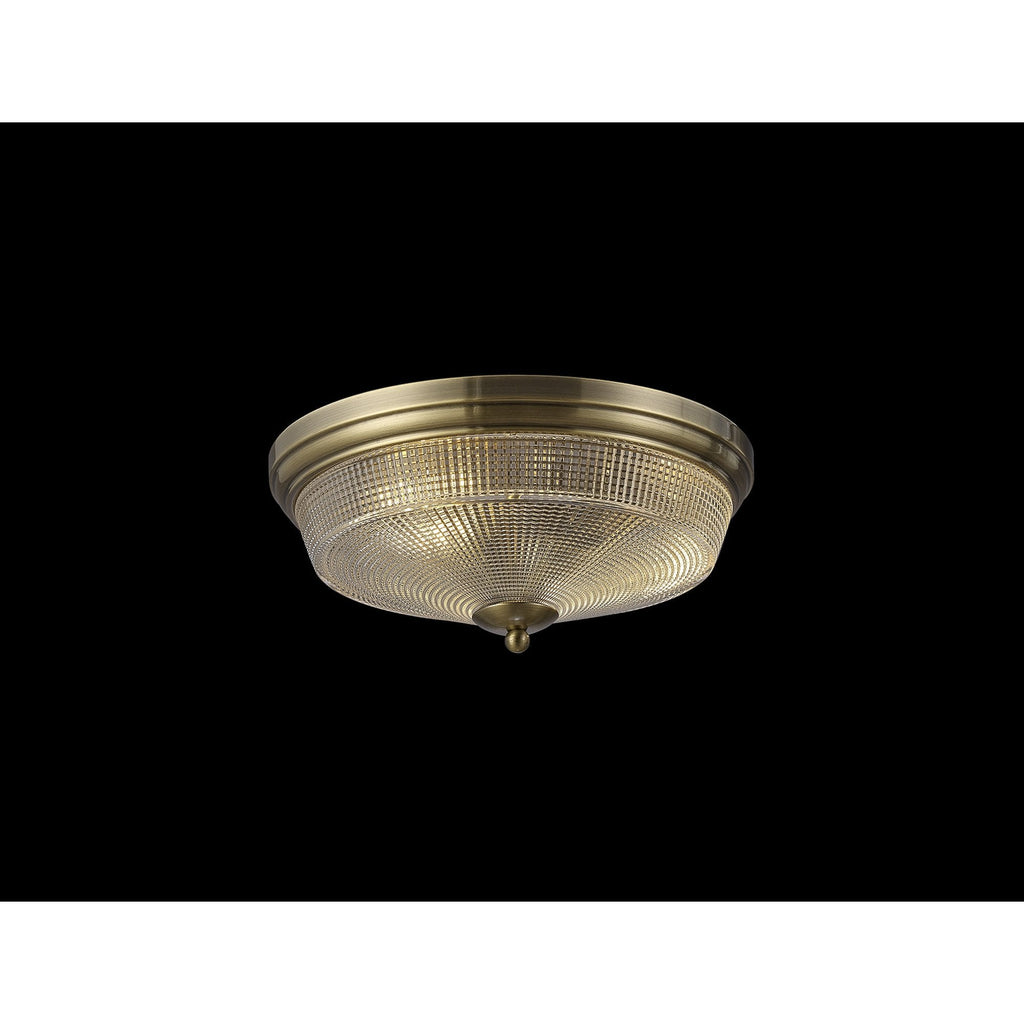 NL86209 Sakkas 2 Light Flush Ceiling Light Antique Brass