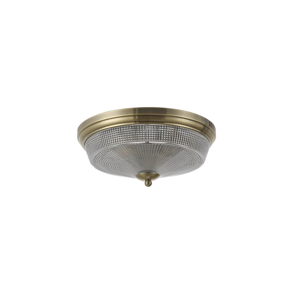 NL86209 Sakkas 2 Light Flush Ceiling Light Antique Brass