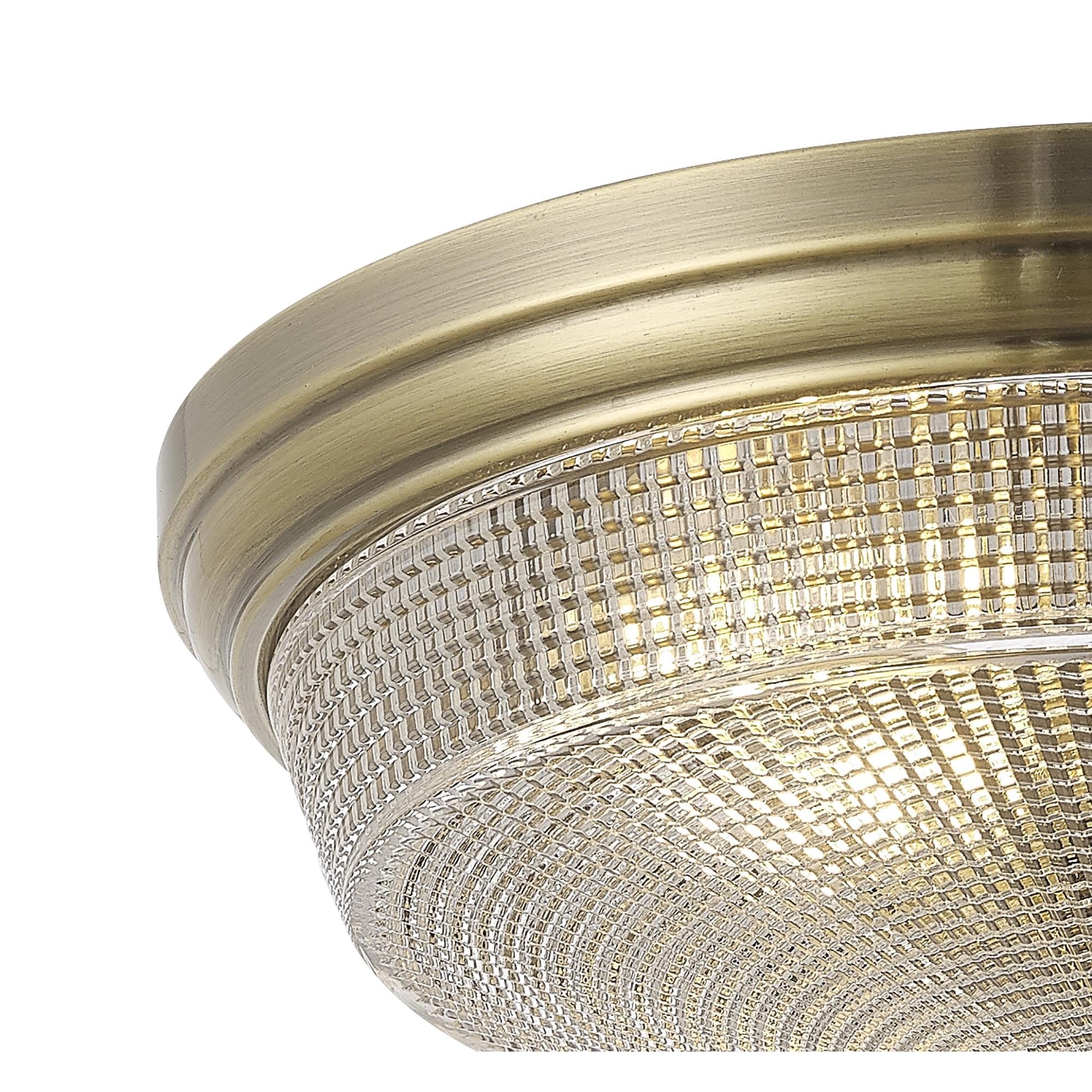 NL86209 Sakkas 2 Light Flush Ceiling Light Antique Brass
