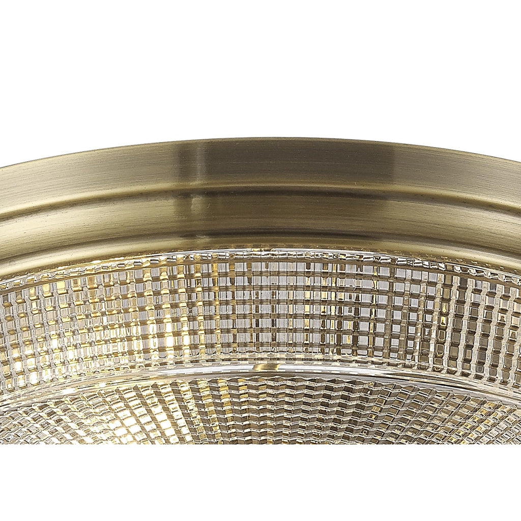 NL86209 Sakkas 2 Light Flush Ceiling Light Antique Brass