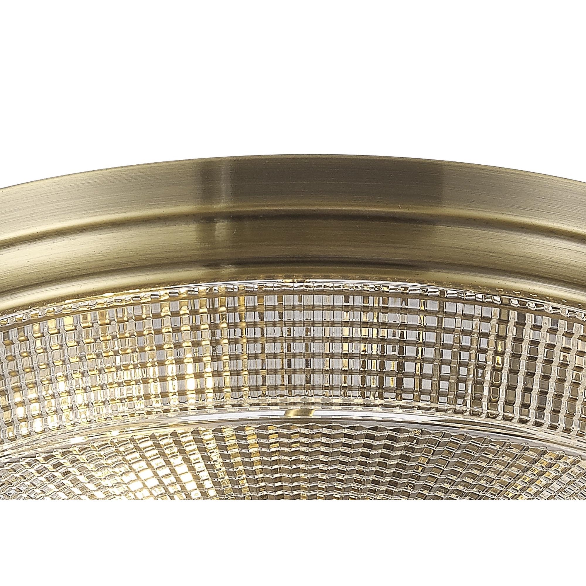 NL86209 Sakkas 2 Light Flush Ceiling Light Antique Brass