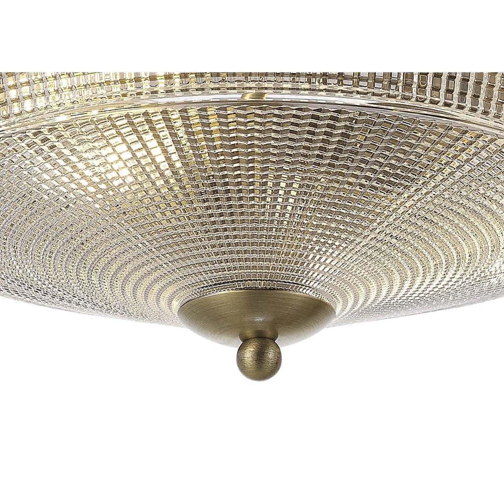 NL86209 Sakkas 2 Light Flush Ceiling Light Antique Brass