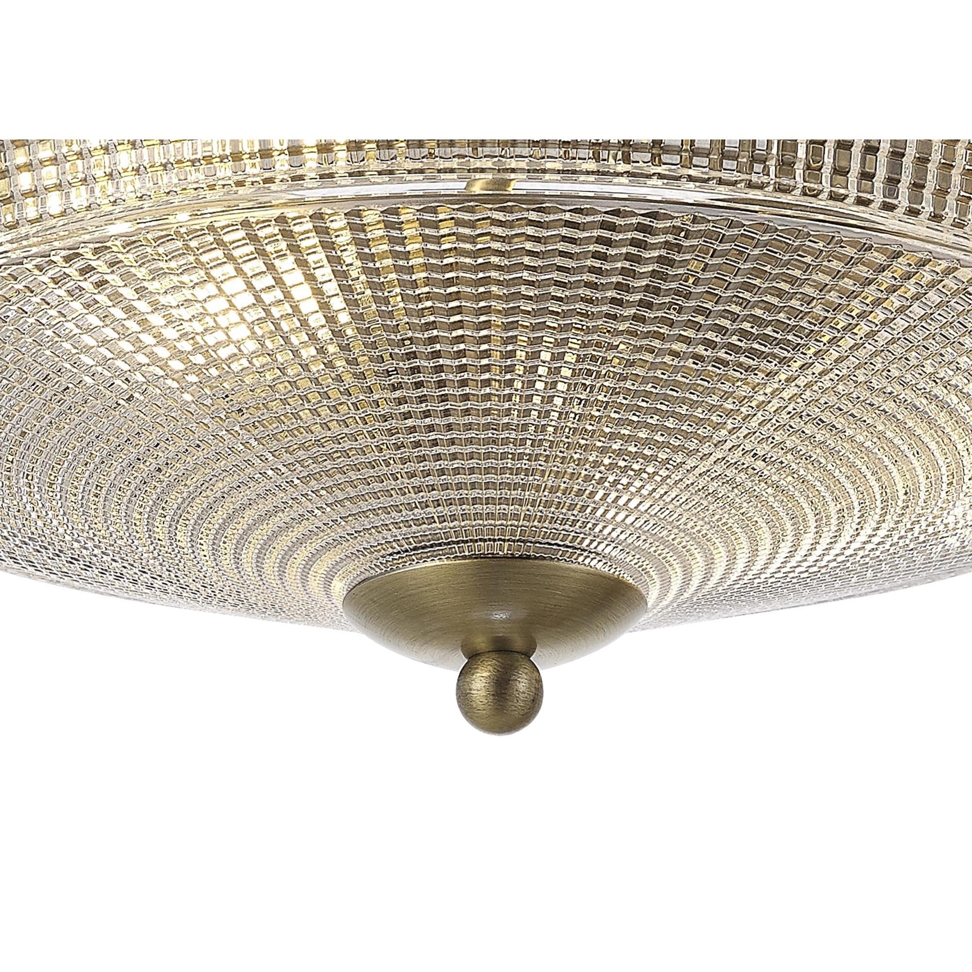 NL86209 Sakkas 2 Light Flush Ceiling Light Antique Brass
