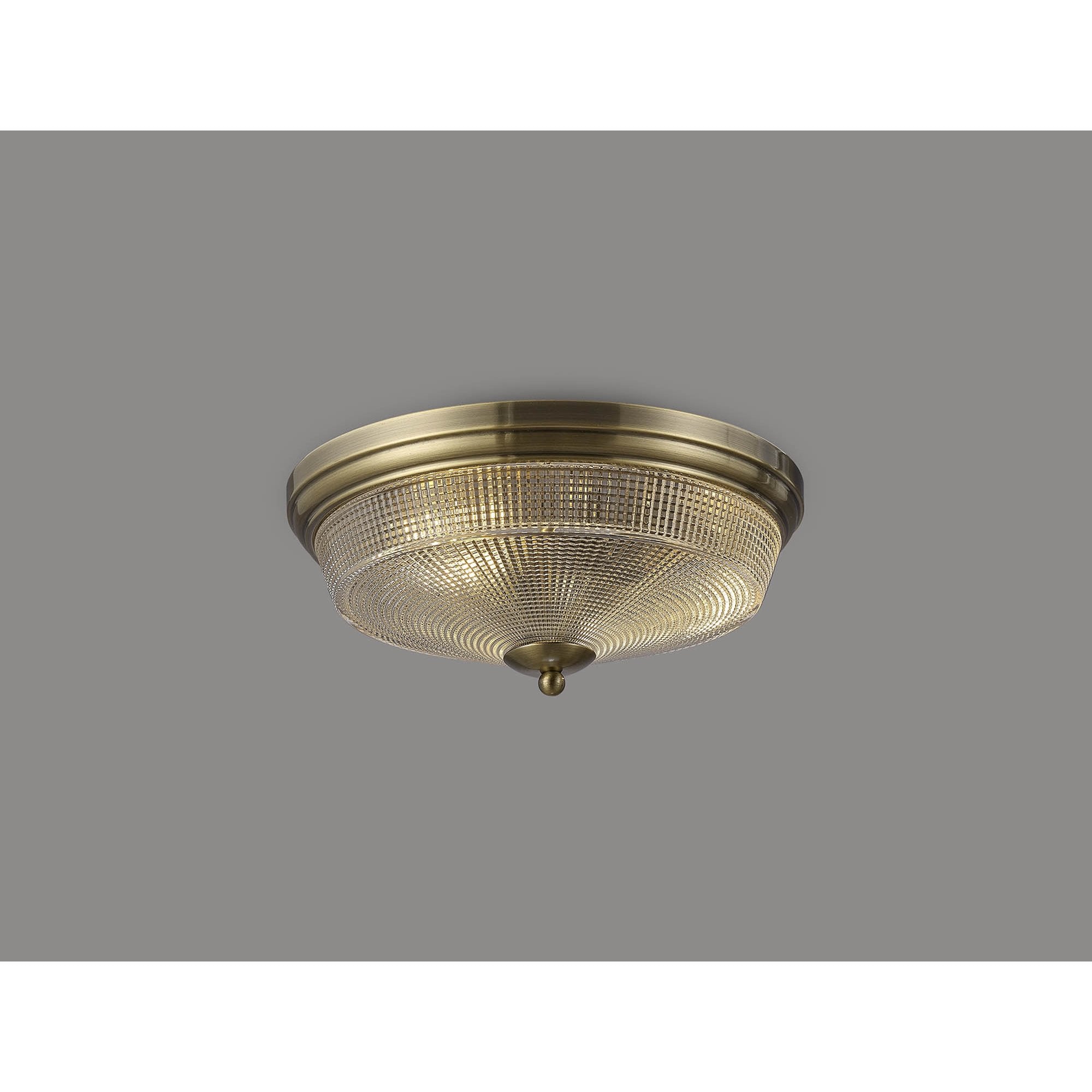 NL86209 Sakkas 2 Light Flush Ceiling Light Antique Brass