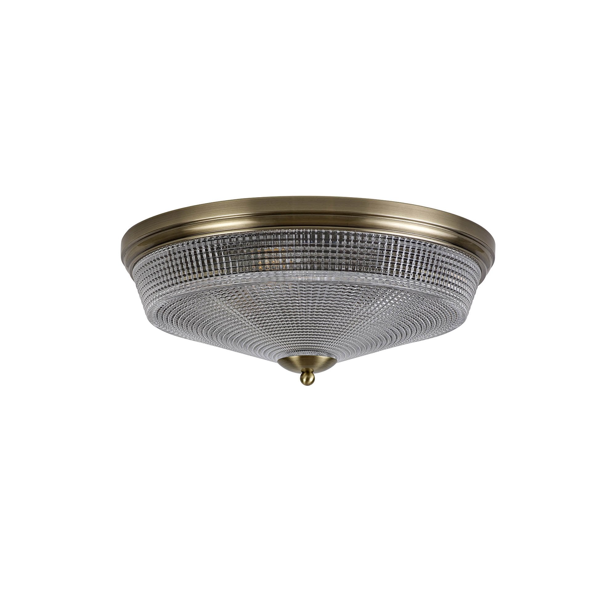 NL86219 Sakkas 3 Light Flush Ceiling Light Antique Brass