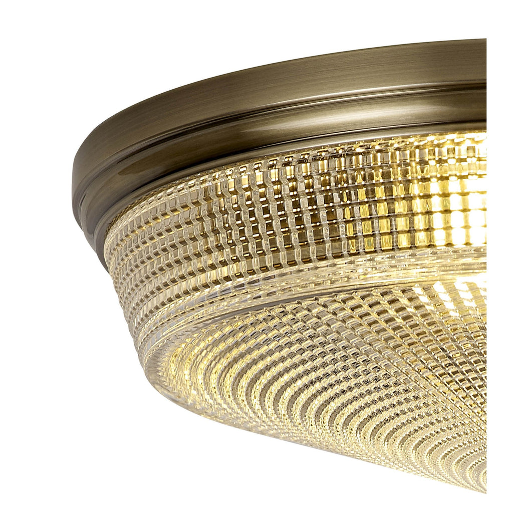 NL86219 Sakkas 3 Light Flush Ceiling Light Antique Brass