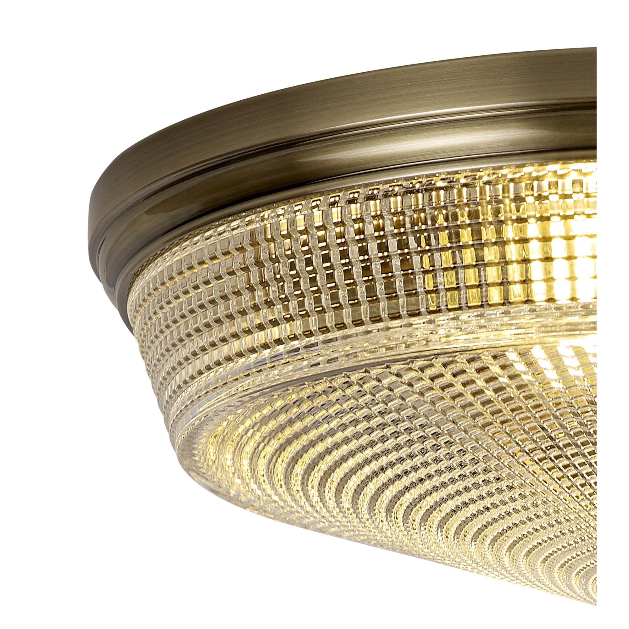 NL86219 Sakkas 3 Light Flush Ceiling Light Antique Brass