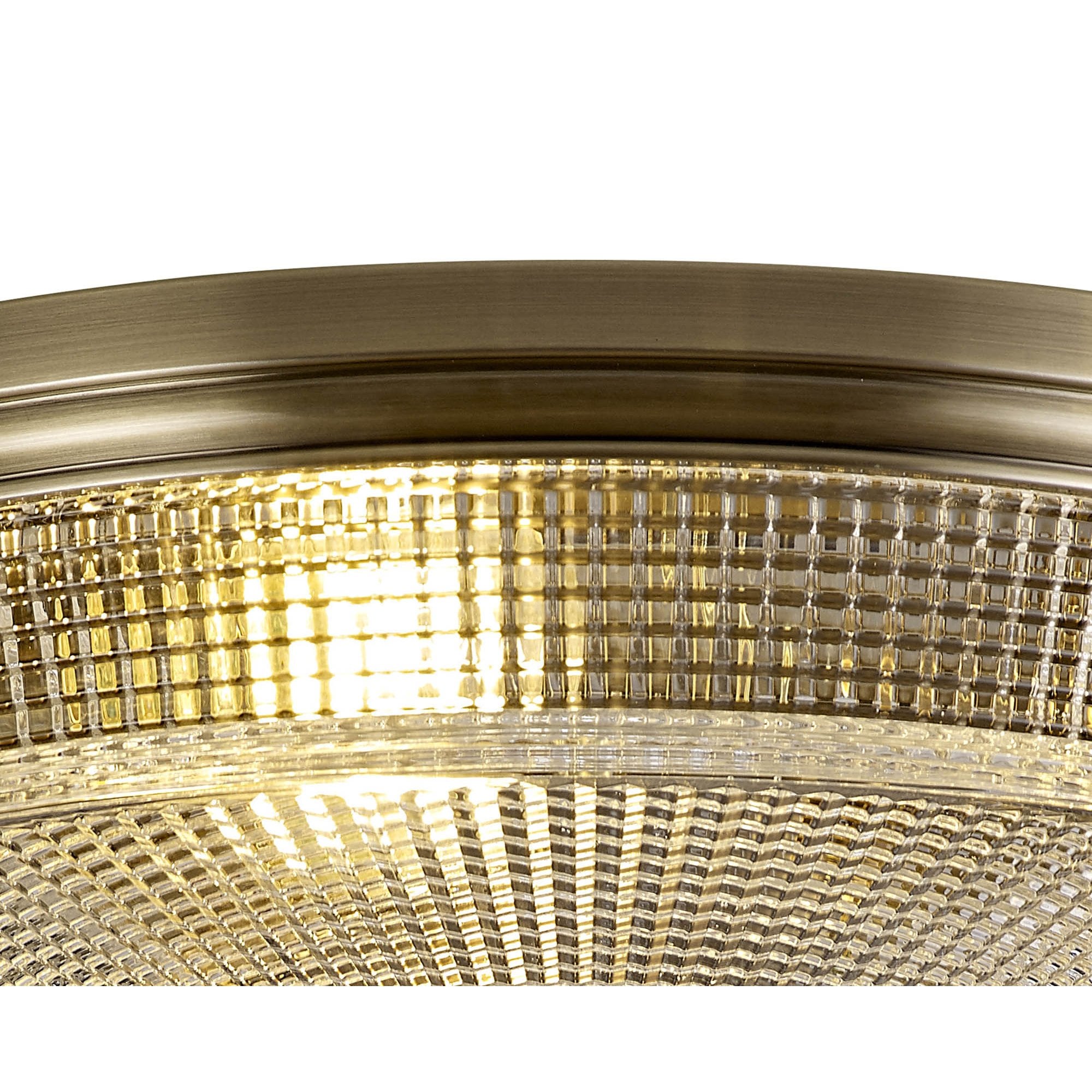 NL86219 Sakkas 3 Light Flush Ceiling Light Antique Brass
