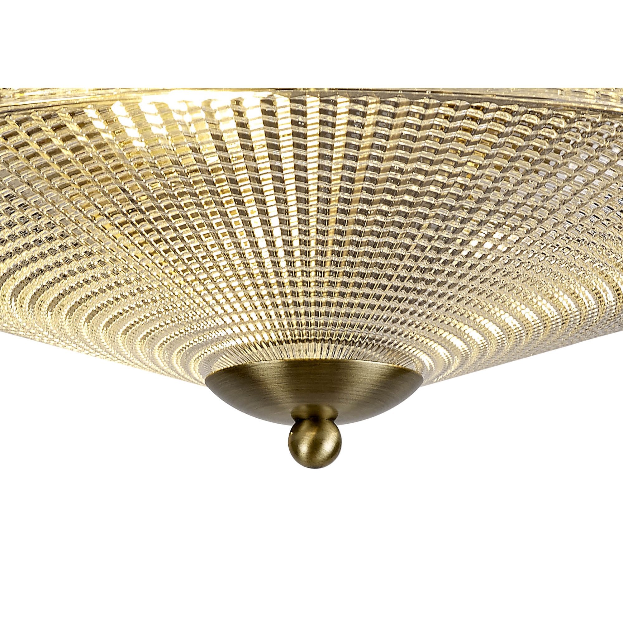 NL86219 Sakkas 3 Light Flush Ceiling Light Antique Brass