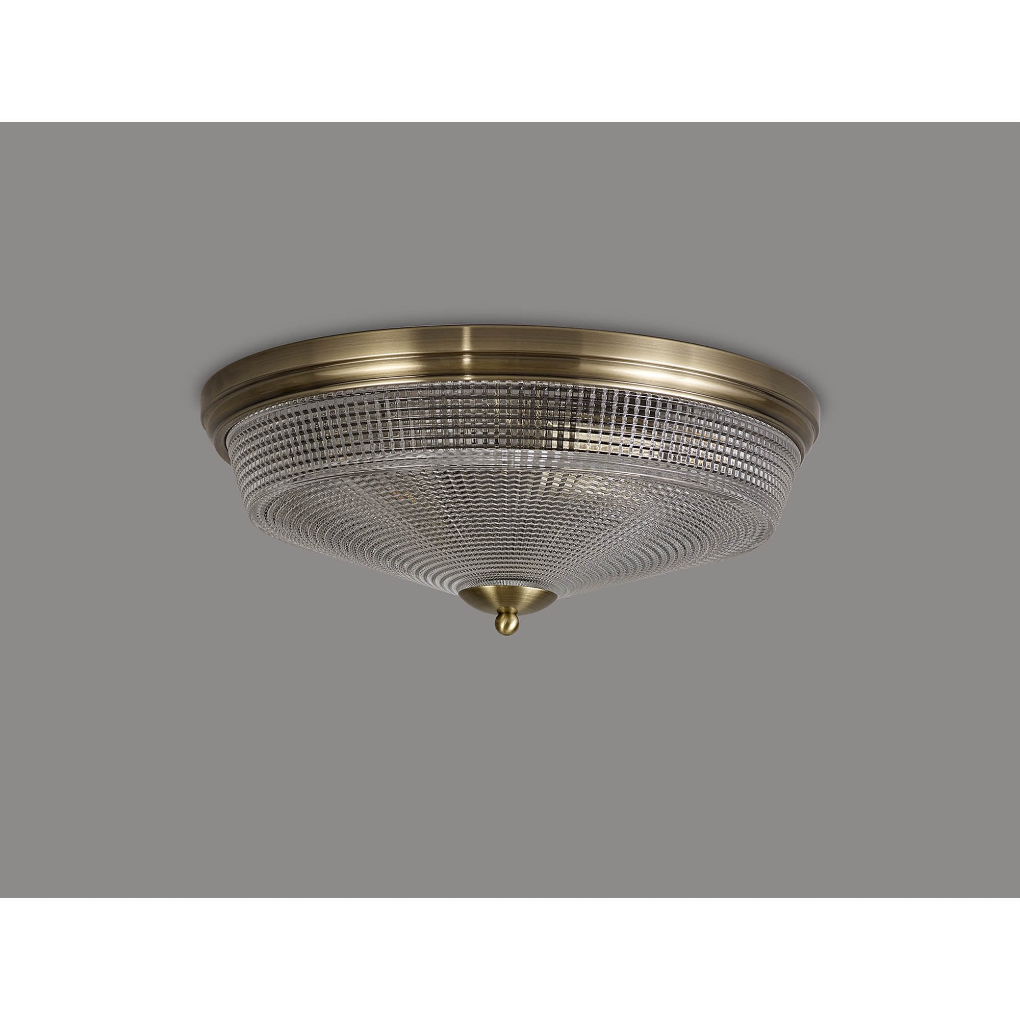 NL86219 Sakkas 3 Light Flush Ceiling Light Antique Brass