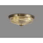 NL86219 Sakkas 3 Light Flush Ceiling Light Antique Brass