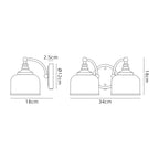 NL86239 Sakkas 2 Light Wall Light Antique Brass