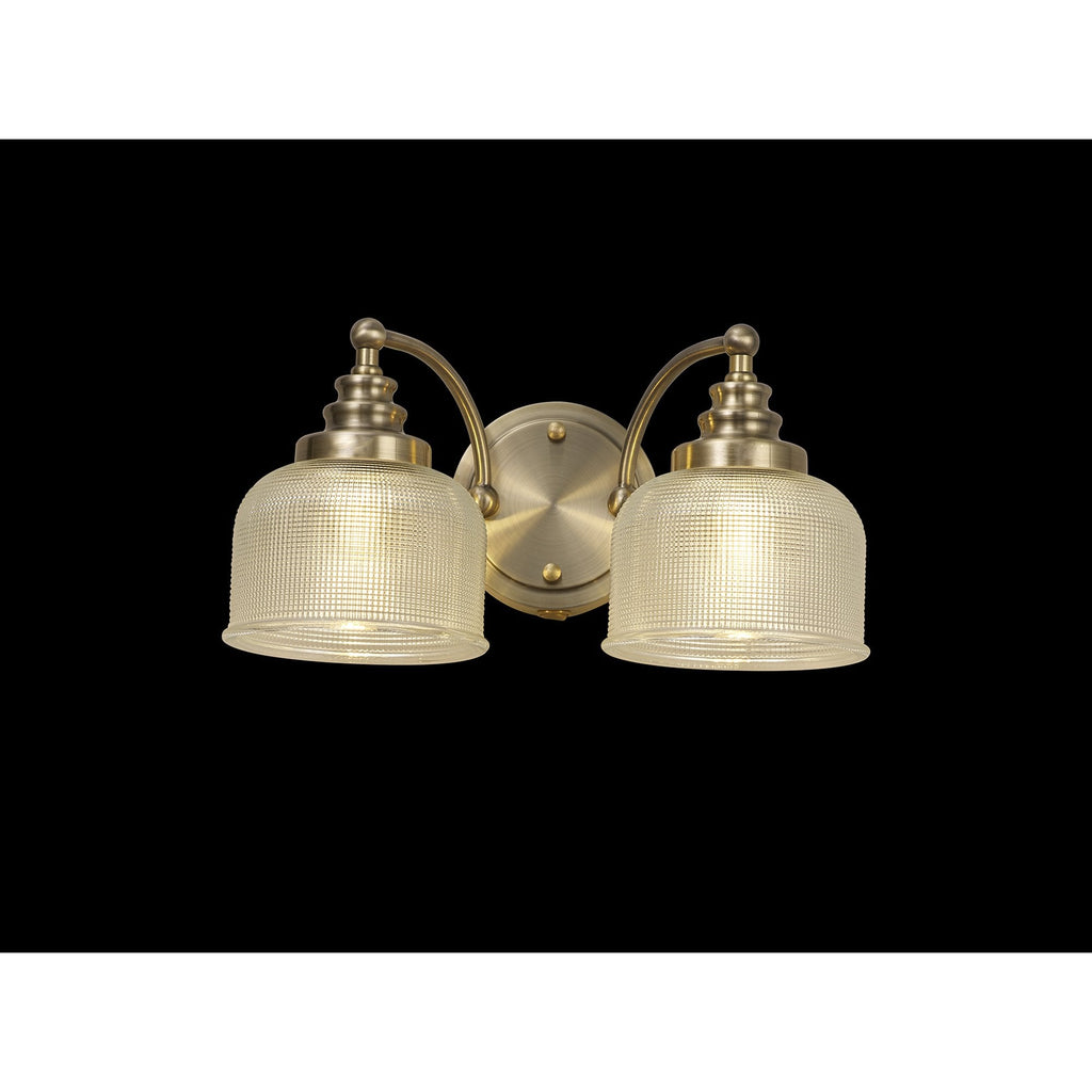 NL86239 Sakkas 2 Light Wall Light Antique Brass