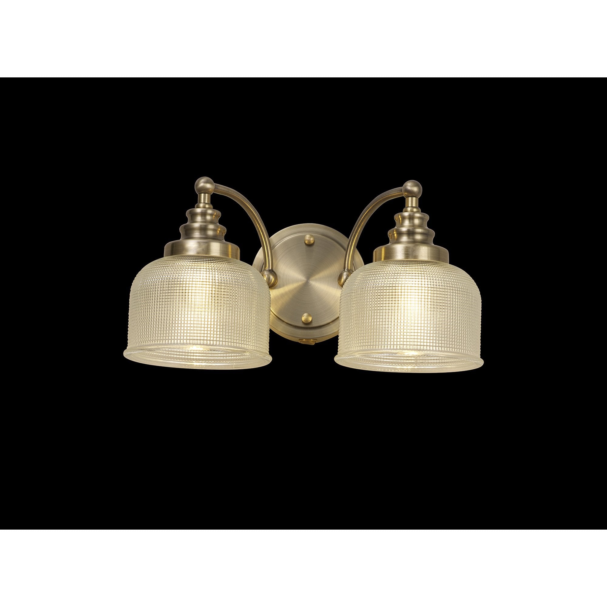 NL86239 Sakkas 2 Light Wall Light Antique Brass