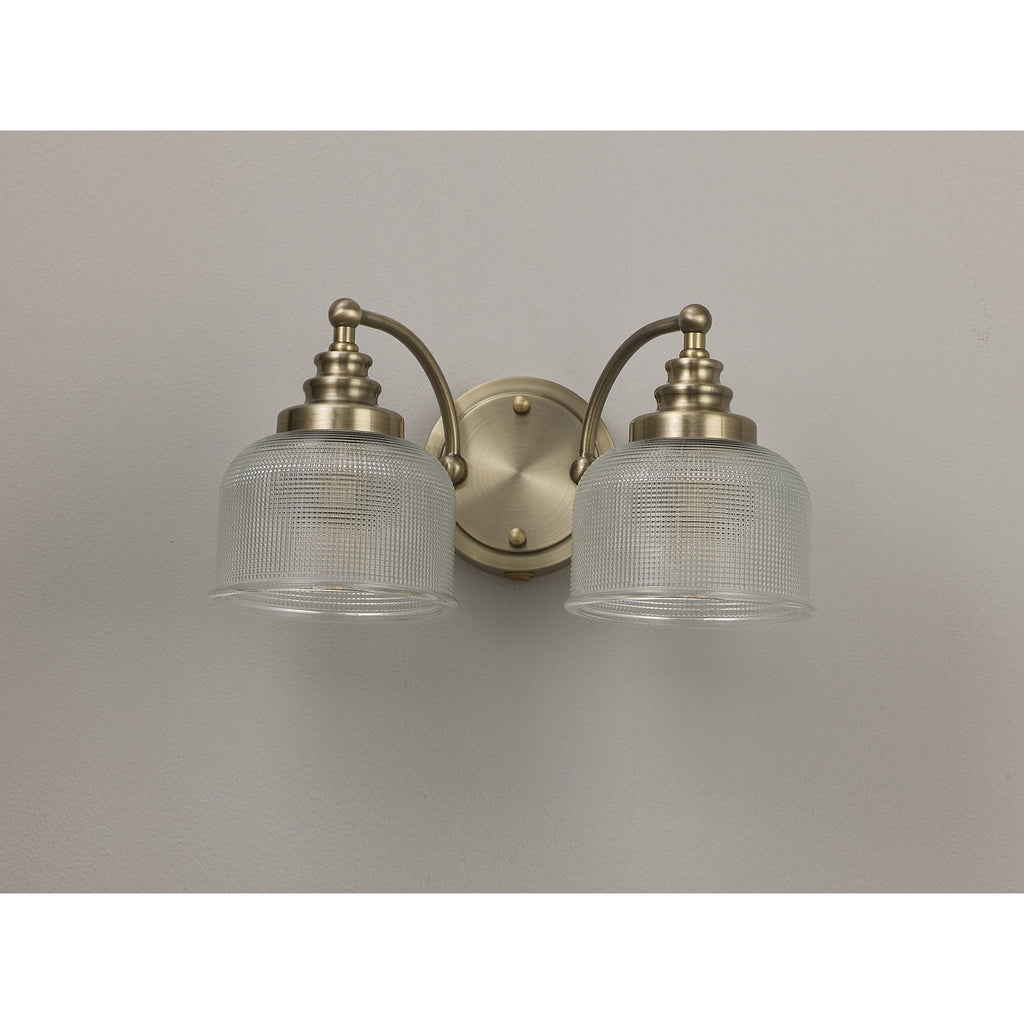 NL86239 Sakkas 2 Light Wall Light Antique Brass
