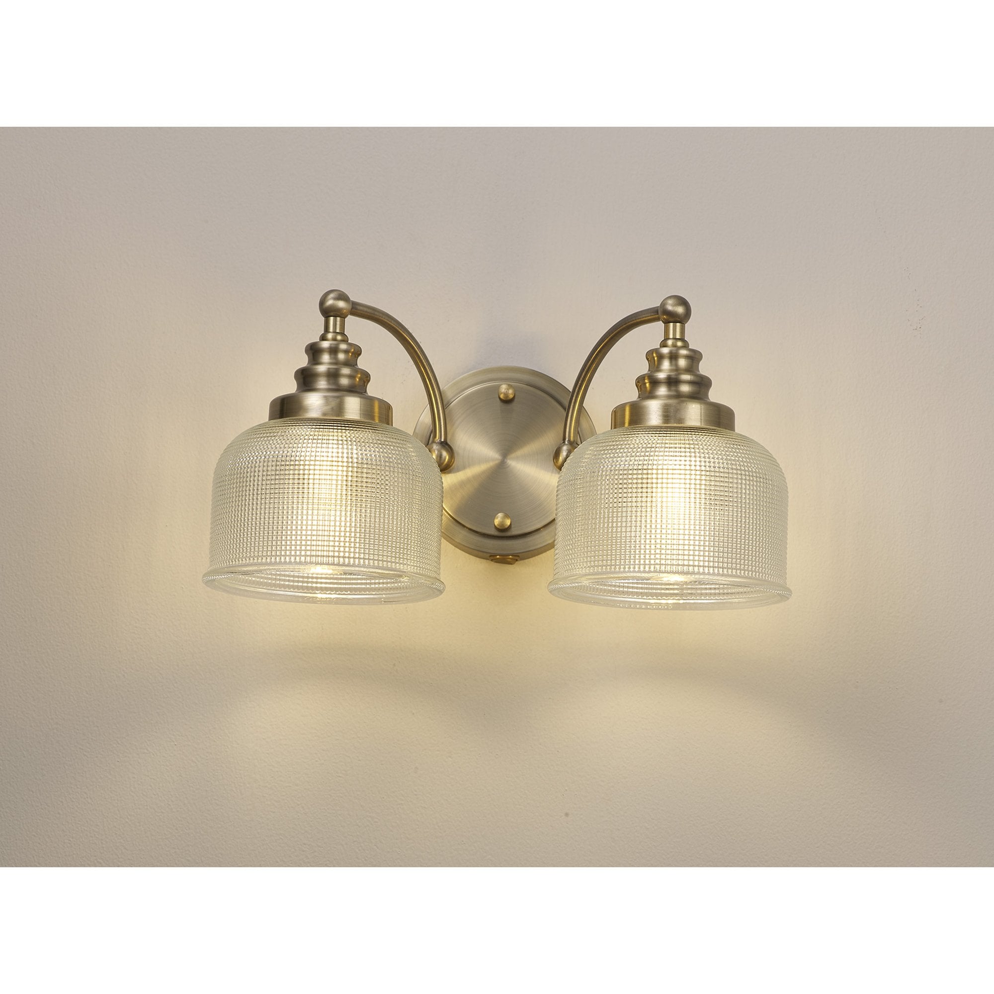 NL86239 Sakkas 2 Light Wall Light Antique Brass