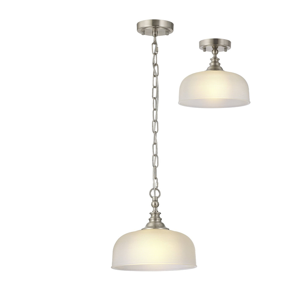 NL86269 Sakkas 1 Light Pendant/Ceiling Light Satin Nickel Frosted