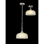 NL86269 Sakkas 1 Light Pendant/Ceiling Light Satin Nickel Frosted