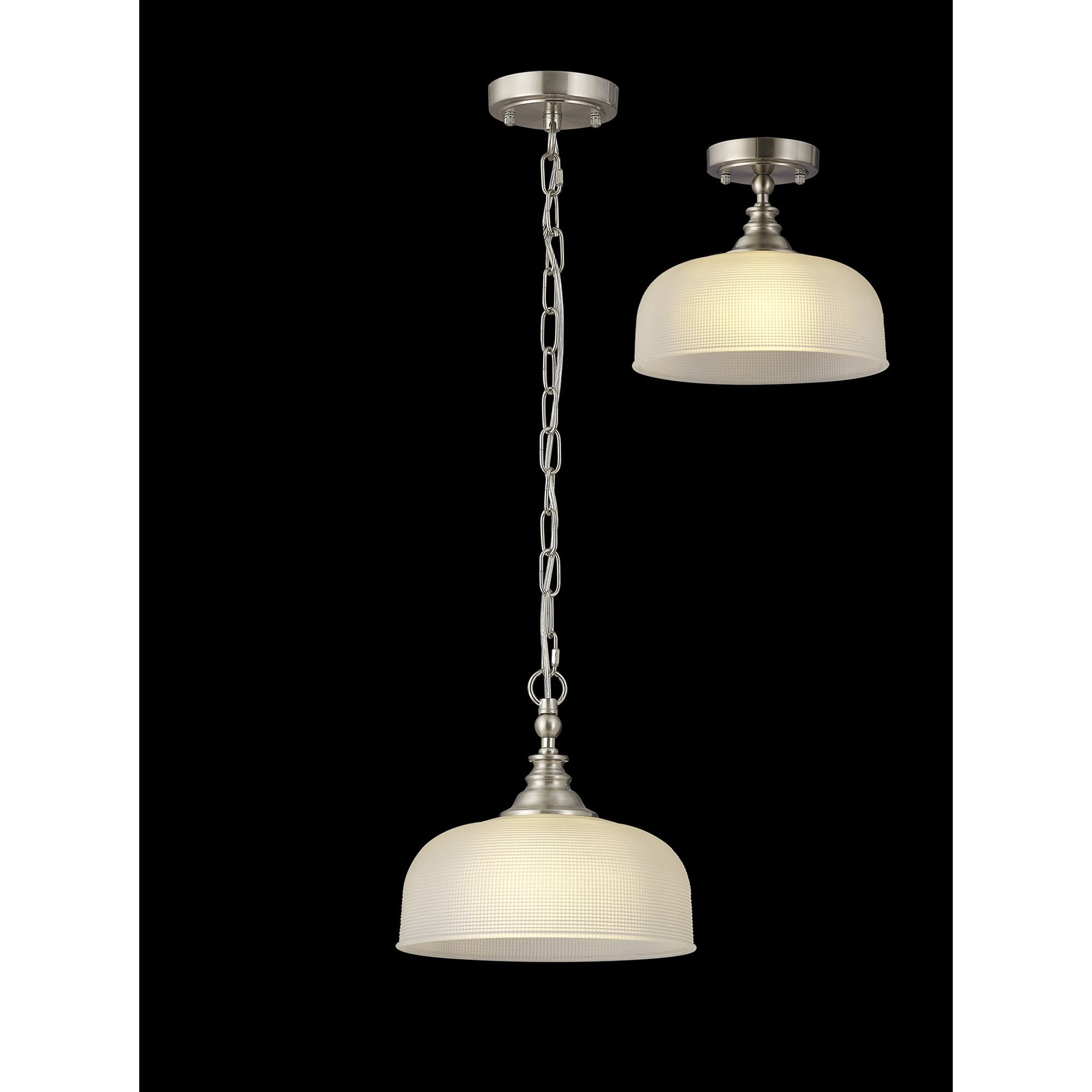 NL86269 Sakkas 1 Light Pendant/Ceiling Light Satin Nickel Frosted