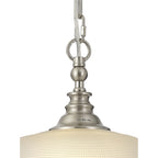 NL86269 Sakkas 1 Light Pendant/Ceiling Light Satin Nickel Frosted