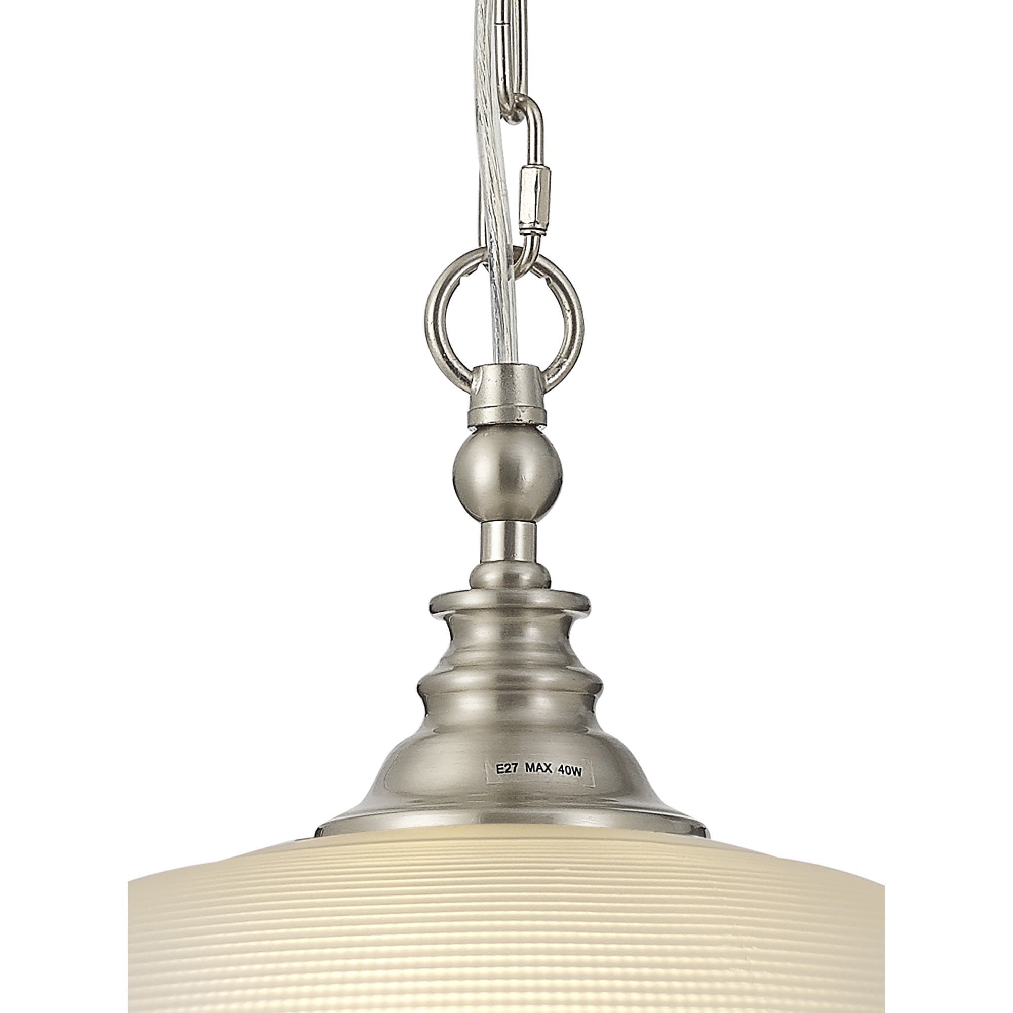 NL86269 Sakkas 1 Light Pendant/Ceiling Light Satin Nickel Frosted