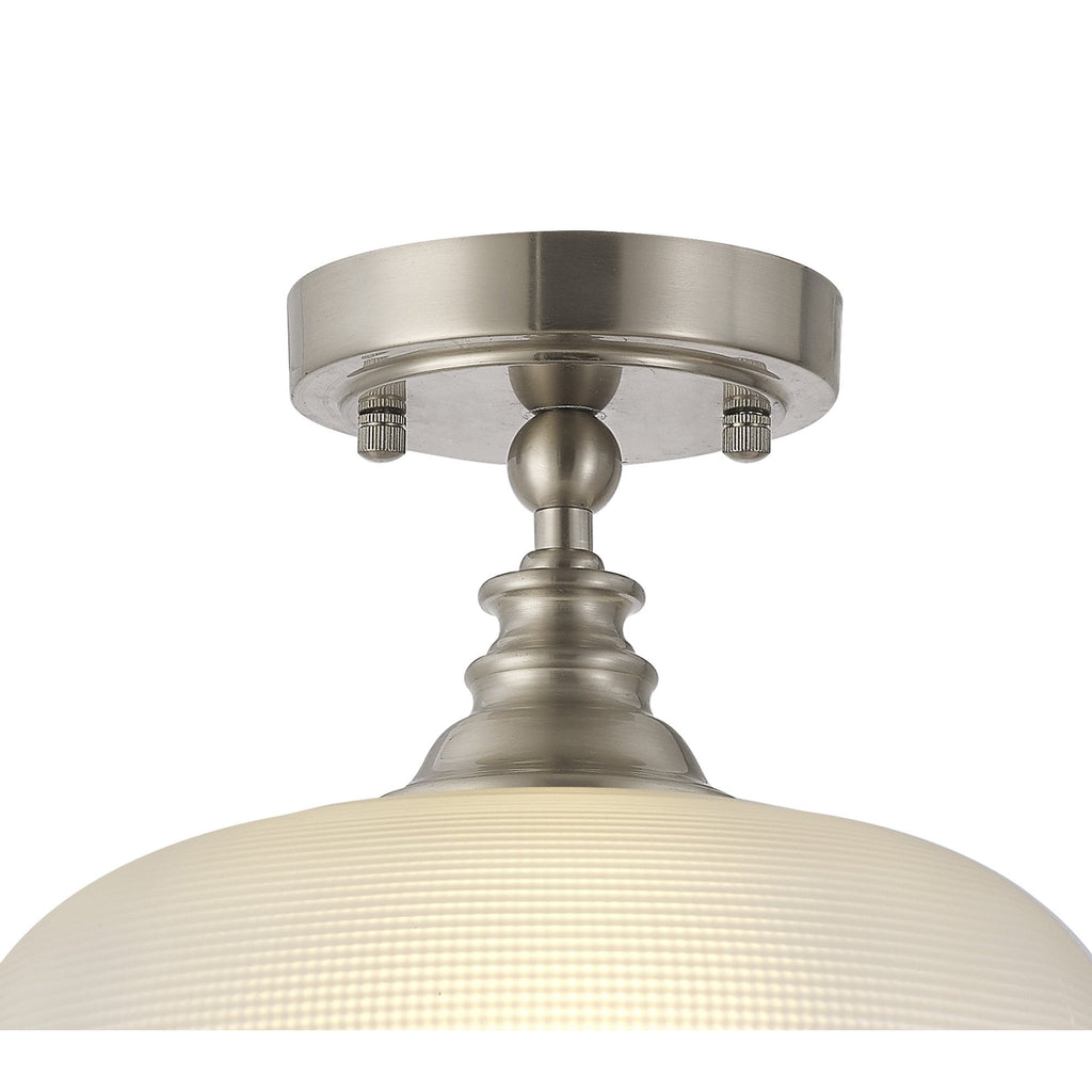 NL86269 Sakkas 1 Light Pendant/Ceiling Light Satin Nickel Frosted