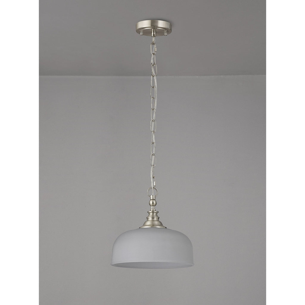 NL86269 Sakkas 1 Light Pendant/Ceiling Light Satin Nickel Frosted
