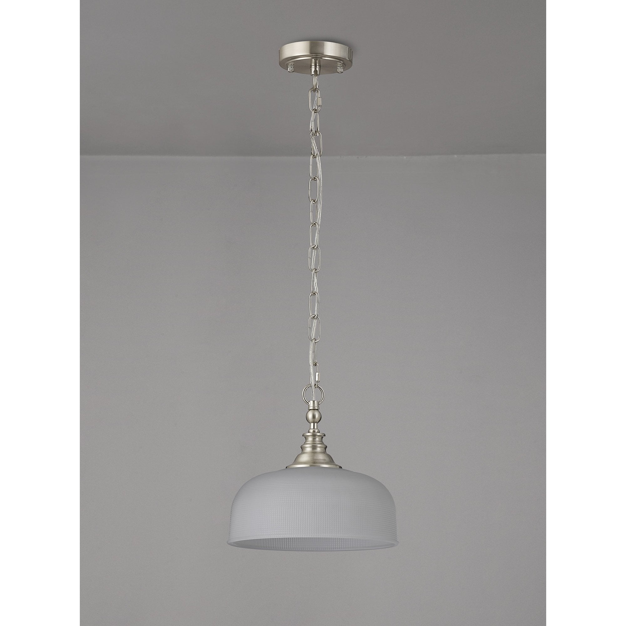 NL86269 Sakkas 1 Light Pendant/Ceiling Light Satin Nickel Frosted