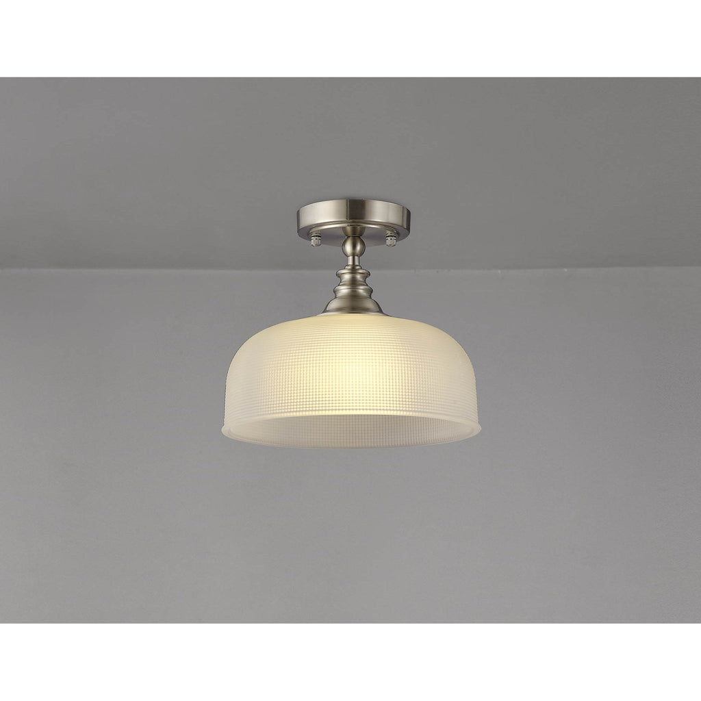 NL86269 Sakkas 1 Light Pendant/Ceiling Light Satin Nickel Frosted