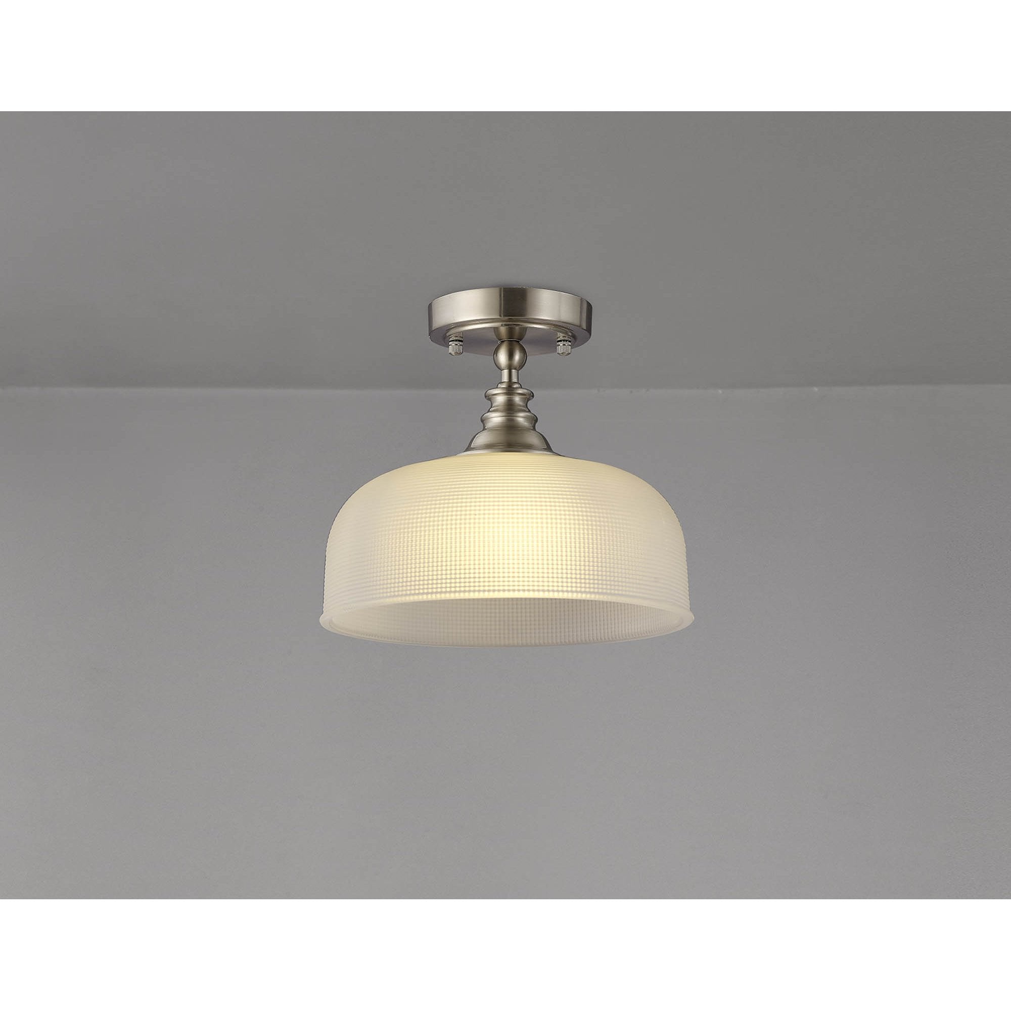 NL86269 Sakkas 1 Light Pendant/Ceiling Light Satin Nickel Frosted