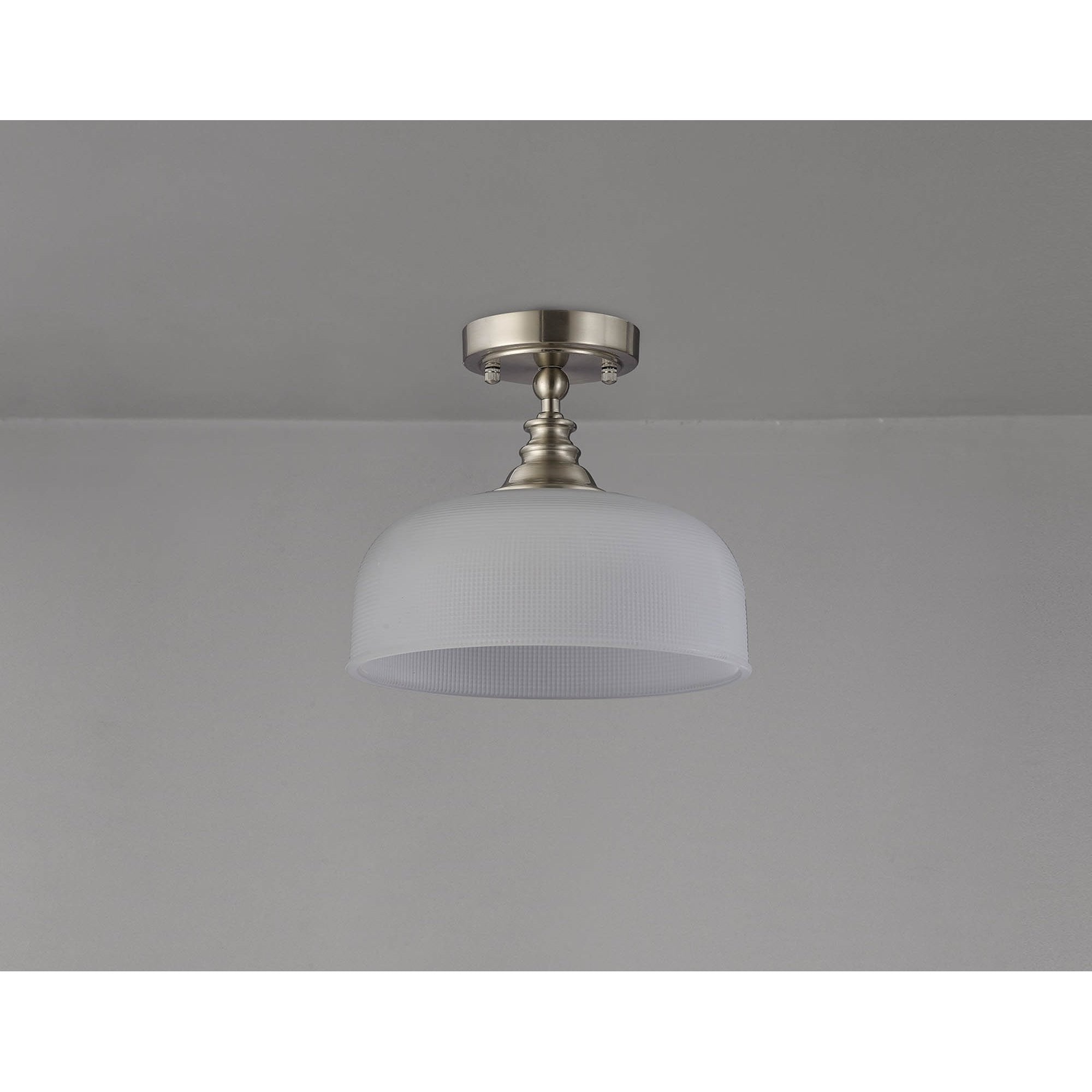 NL86269 Sakkas 1 Light Pendant/Ceiling Light Satin Nickel Frosted
