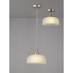 NL86269 Sakkas 1 Light Pendant/Ceiling Light Satin Nickel Frosted