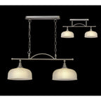 NL86279 Sakkas 2 Light Pendant/Ceiling Light Satin Nickel Frosted