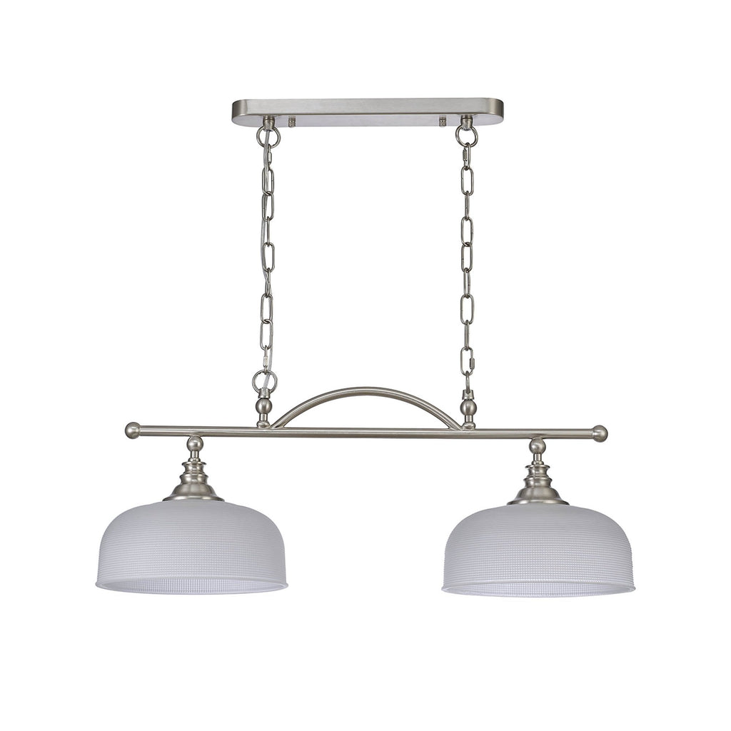 NL86279 Sakkas 2 Light Pendant/Ceiling Light Satin Nickel Frosted