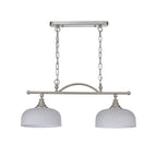 NL86279 Sakkas 2 Light Pendant/Ceiling Light Satin Nickel Frosted