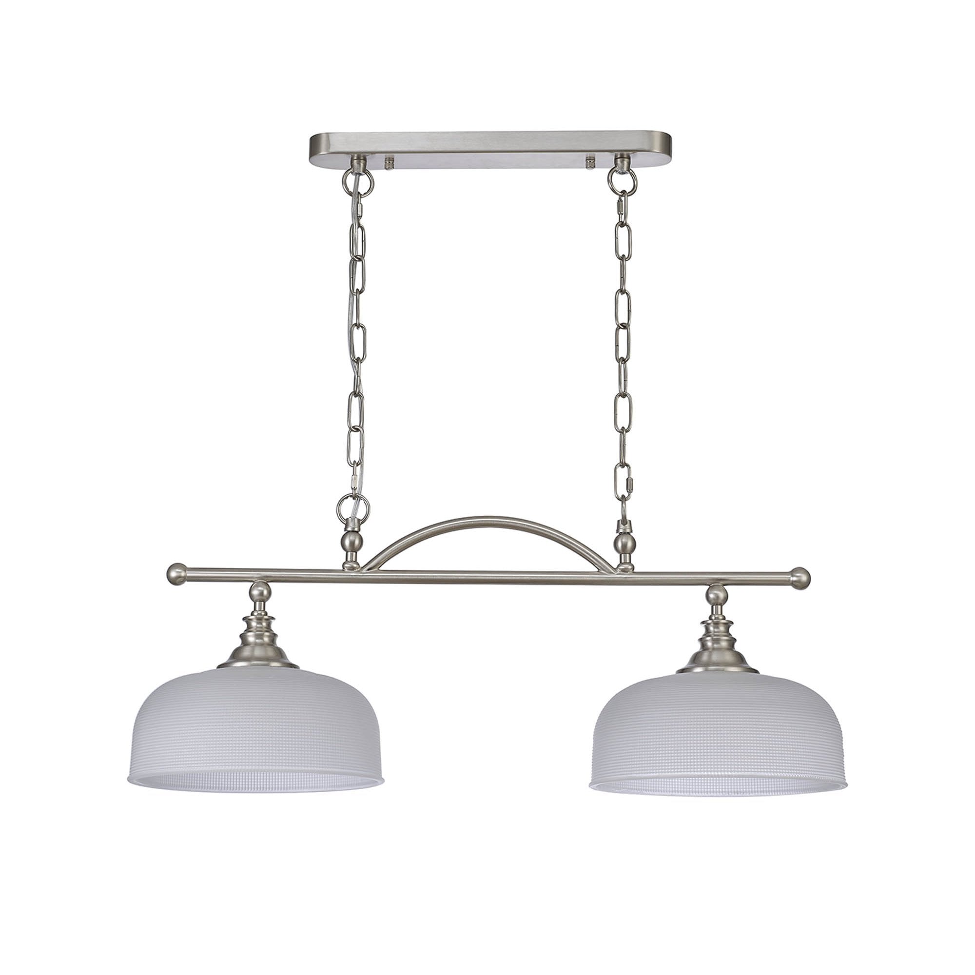 NL86279 Sakkas 2 Light Pendant/Ceiling Light Satin Nickel Frosted