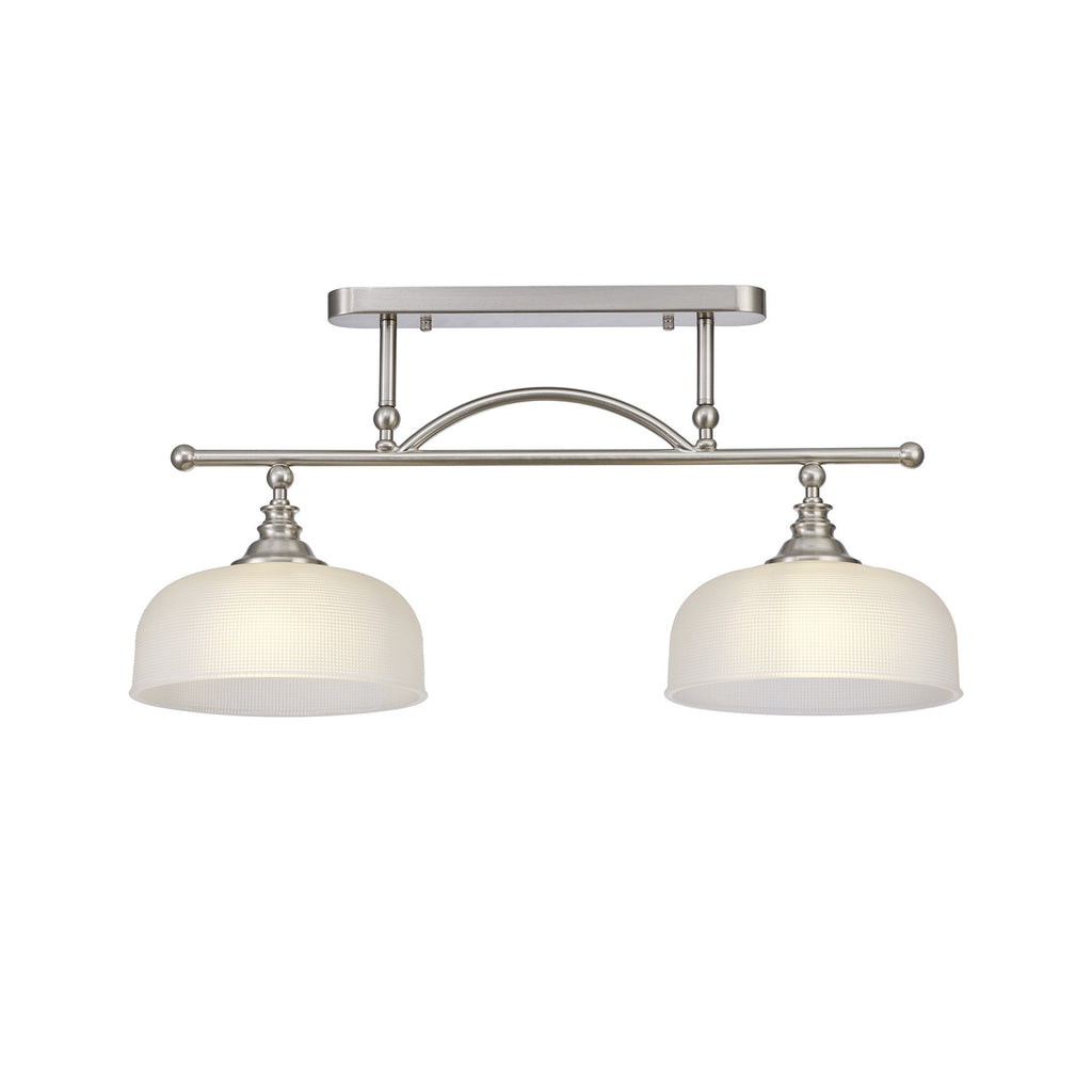 NL86279 Sakkas 2 Light Pendant/Ceiling Light Satin Nickel Frosted