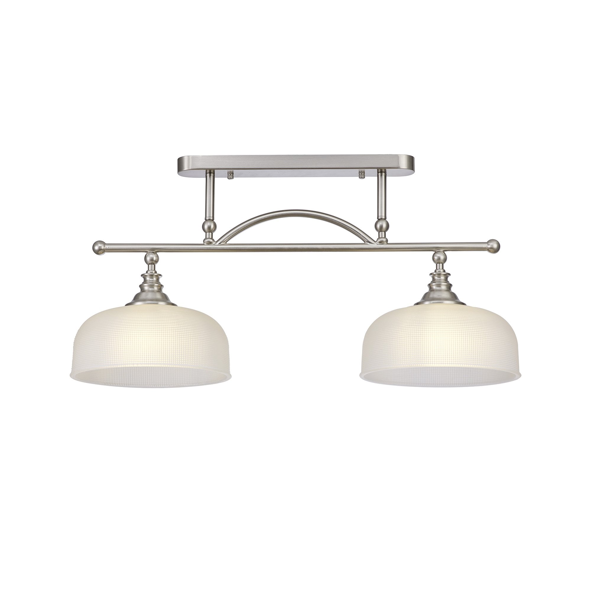 NL86279 Sakkas 2 Light Pendant/Ceiling Light Satin Nickel Frosted