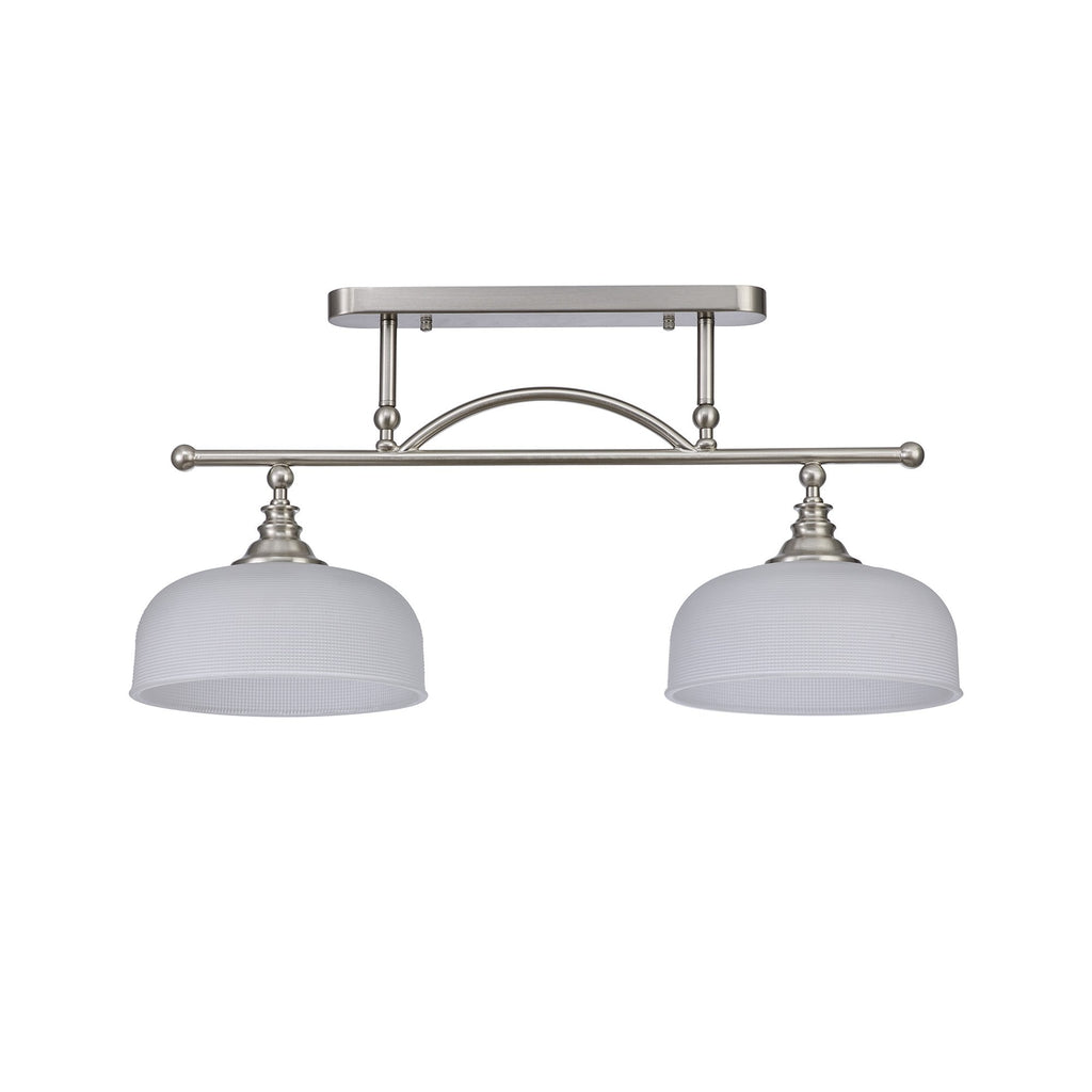 NL86279 Sakkas 2 Light Pendant/Ceiling Light Satin Nickel Frosted
